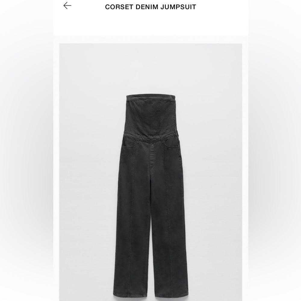 corset denim jumpsuit zara